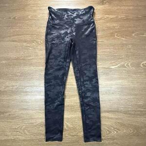 SPANX Camo Leggings Women M Petite High Rise Shaping Workout Yoga Pants